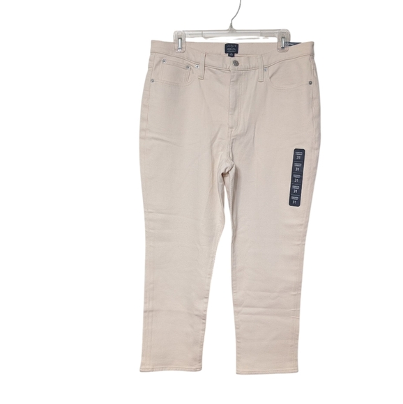 J. Crew Factory Beige All Day Stretch Essential Straight Leg Jeans Size 31 NWT - Picture 10 of 10
